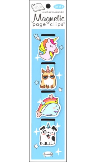 Unicorn Doodles Magnetic Page Clips (set of 4)