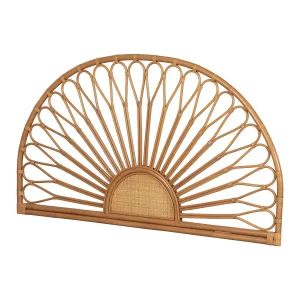 Rattan Wall-Mounted Headboard Delicate Flower