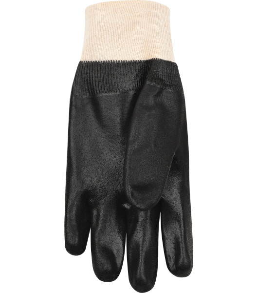 Sandy Finish PVC with Knit Wrist, Black, large