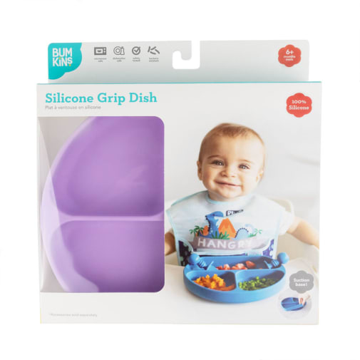 Silicone Divided Grip Dish - Lavender