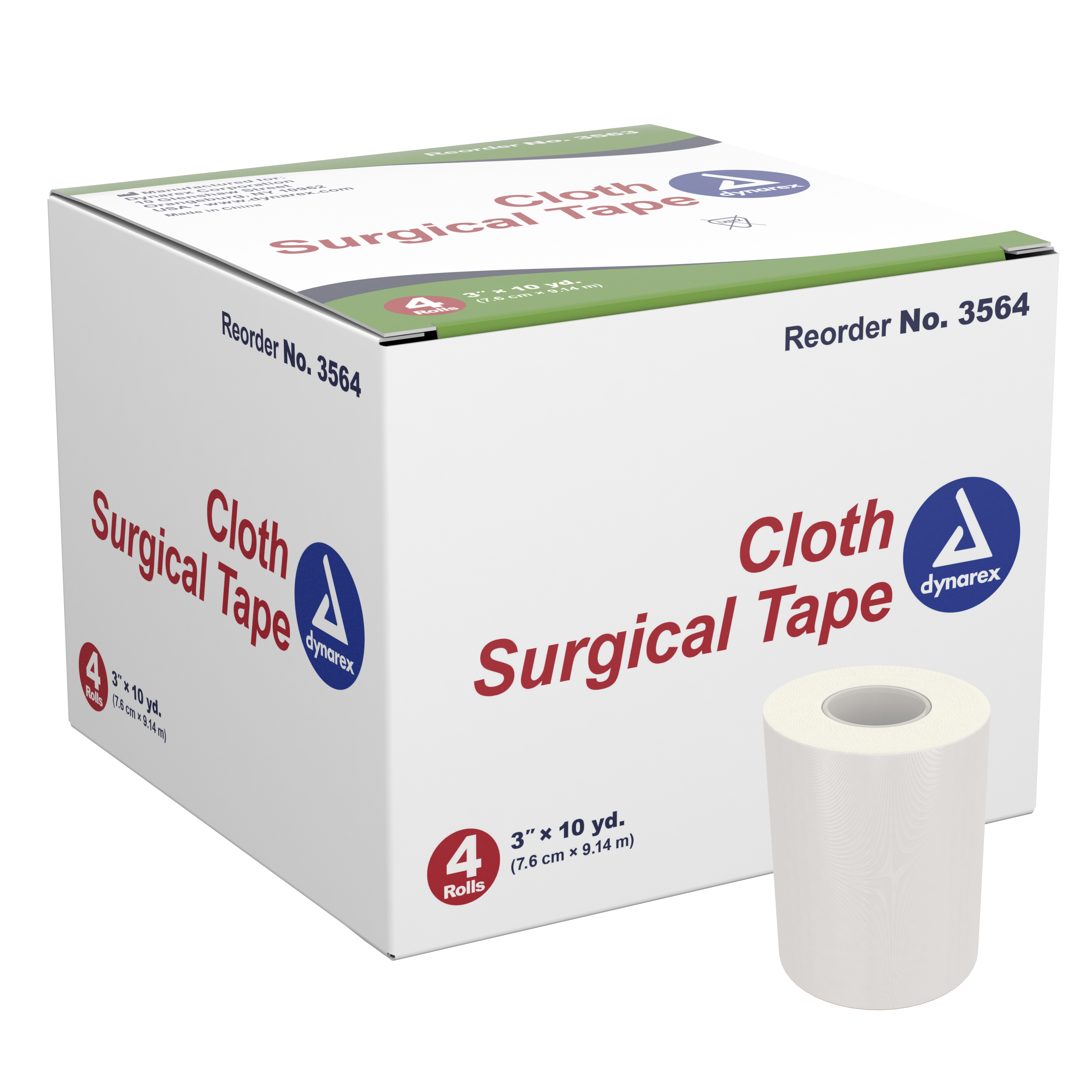 dynarex Cloth Medical Tape, 3 Inch x 10 Yard, White MK DYN-3564