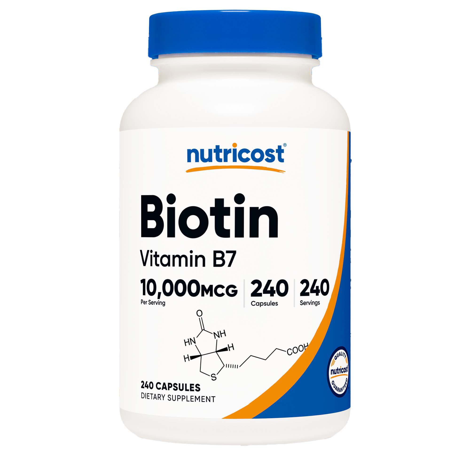 Dietary Supplement nutricost Biotin 10 mg Strength Capsule 240 Per Bottle MK 1270255