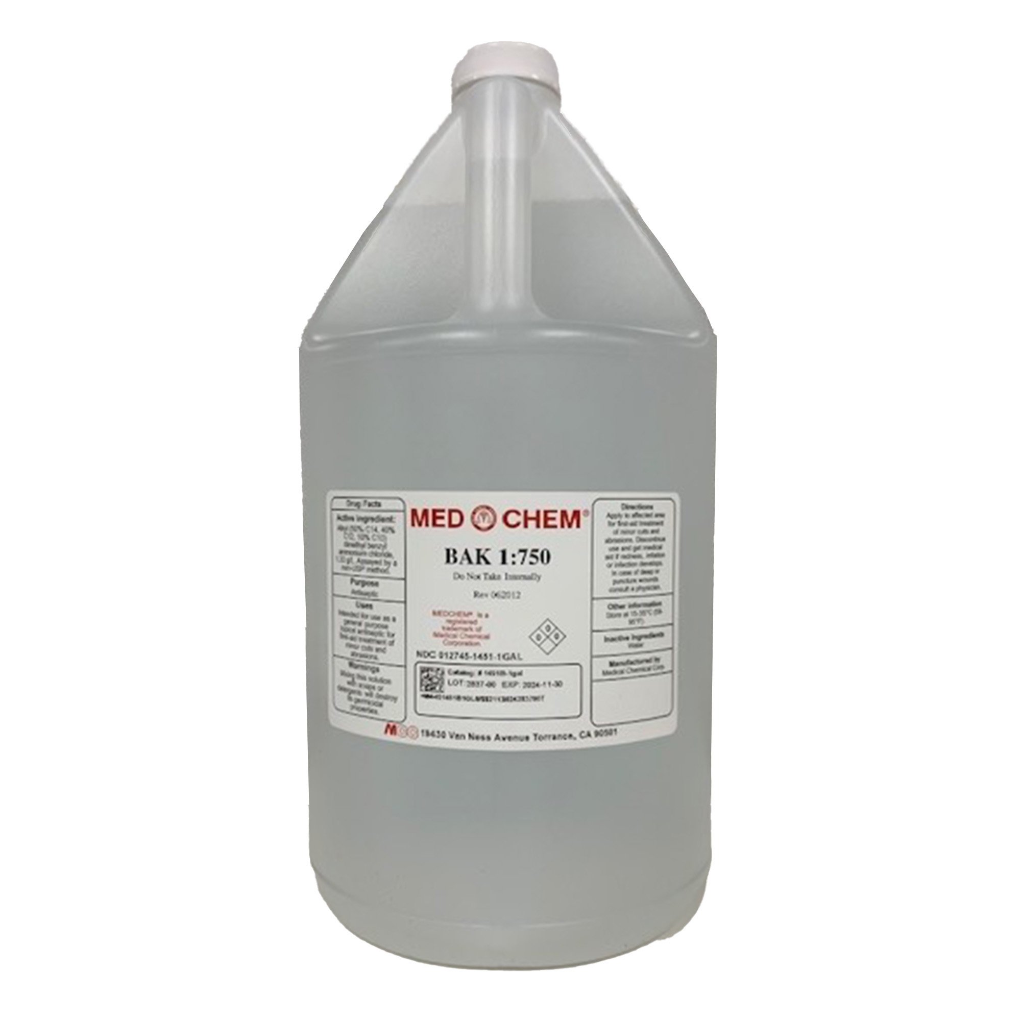 BAK 1:750 Benzalkonium Chloride Antiseptic, 1-gallon Bottle MK 181934