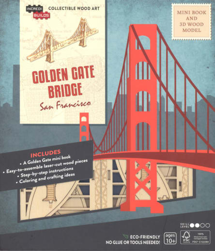 San Francisco: Golden Gate Bridge 3D Wood Model (Monument Collection)