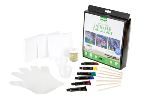 Crayola Signature Paint-Pour Canvas Art