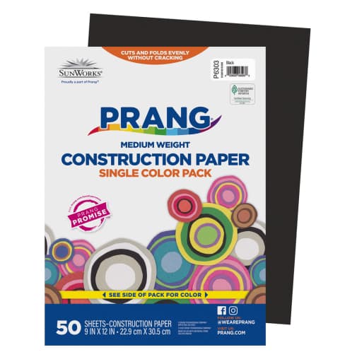 SunWorks Construction Paper Black 9"x12"