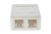 RJ45 Blank Surface Mount Box, 2 Port, White