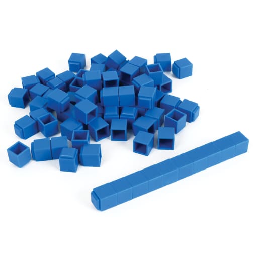 Interlocking Base Ten Blocks-Blue 100 Unit Cube