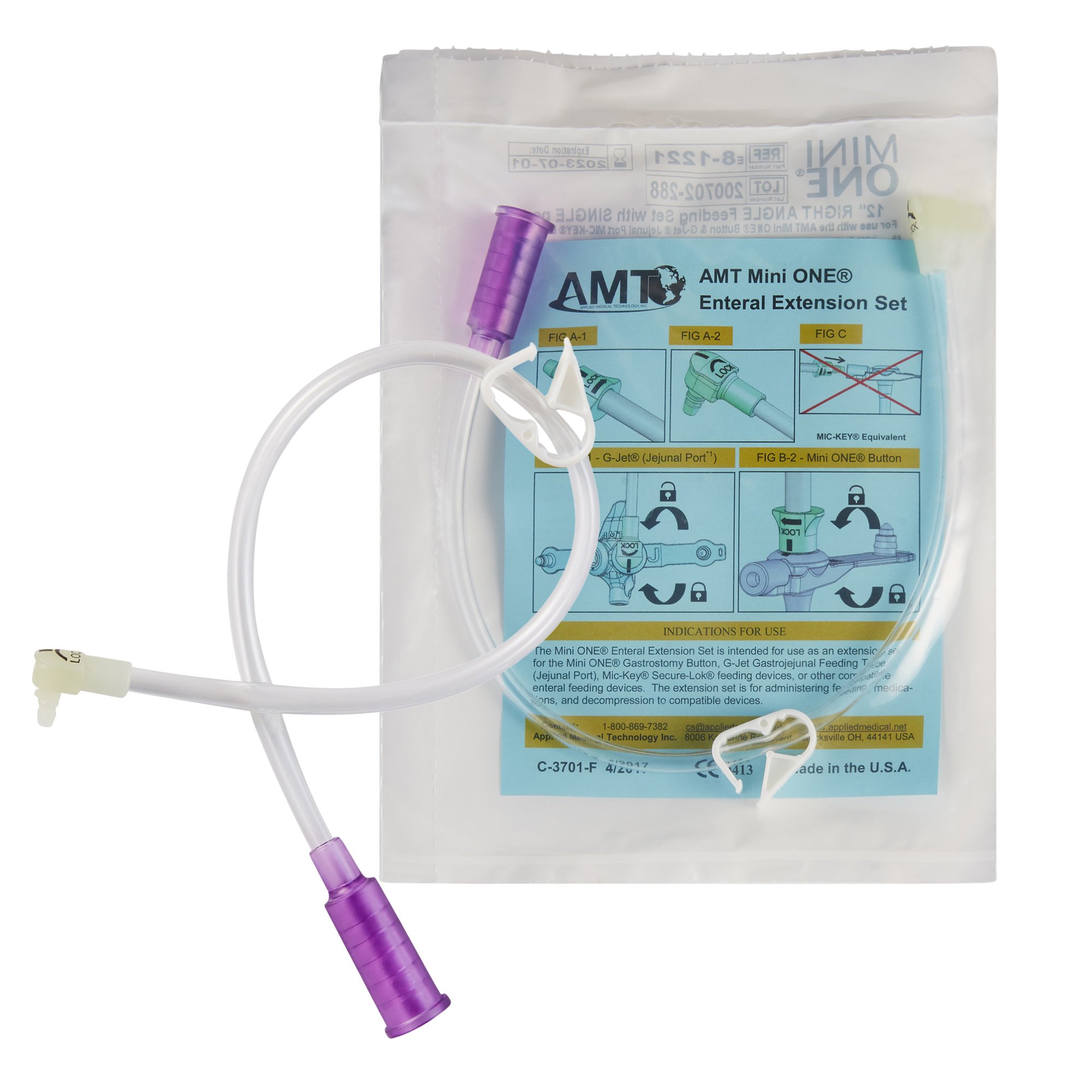 Mini ONE Right Angle Connector With Bolus Adapter, 12 Inch, Purple MK 729938