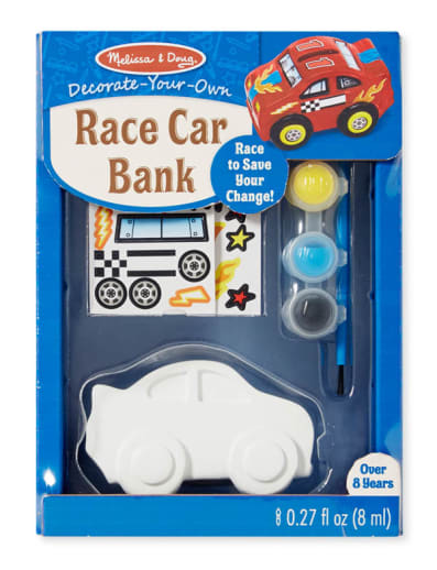 Melissa & Doug Decorate-Your-Own Race Car Bank