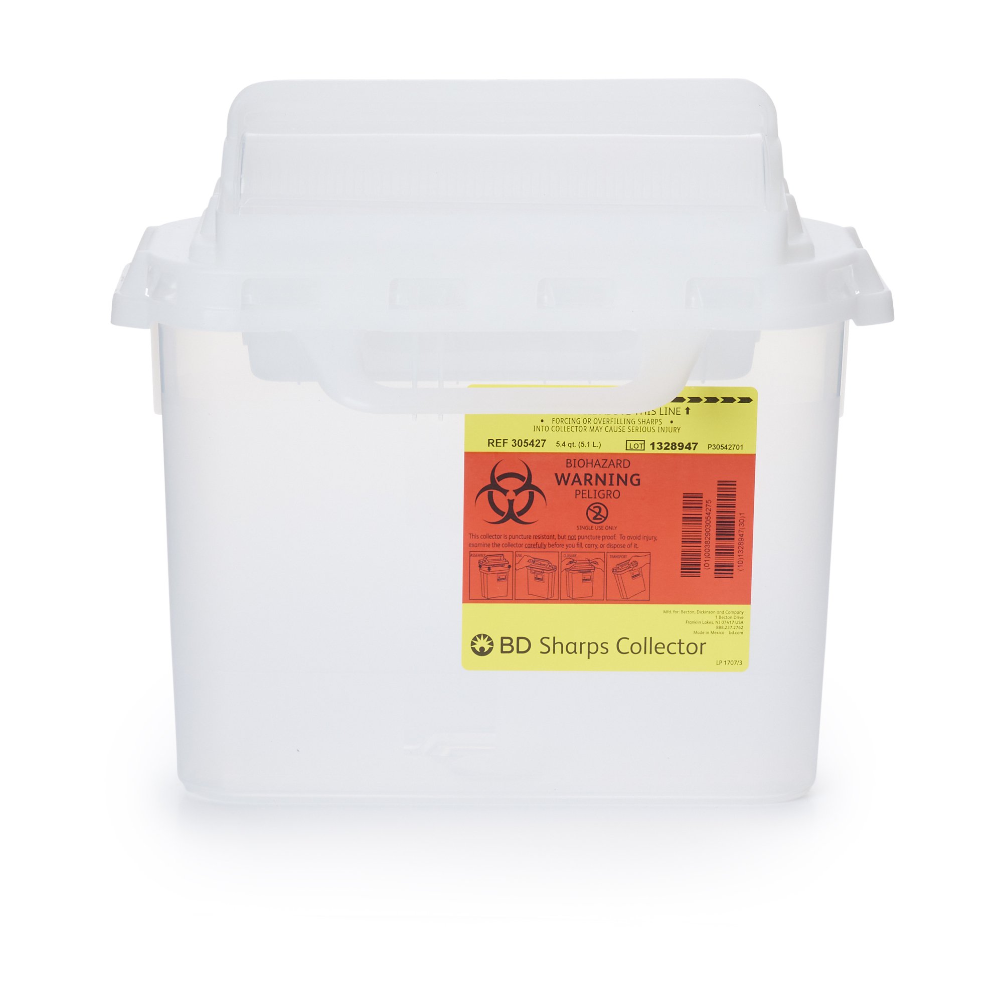 BD Multi-purpose Sharps Container, 12 x 12 x 4-4/5 Inch MK 287479