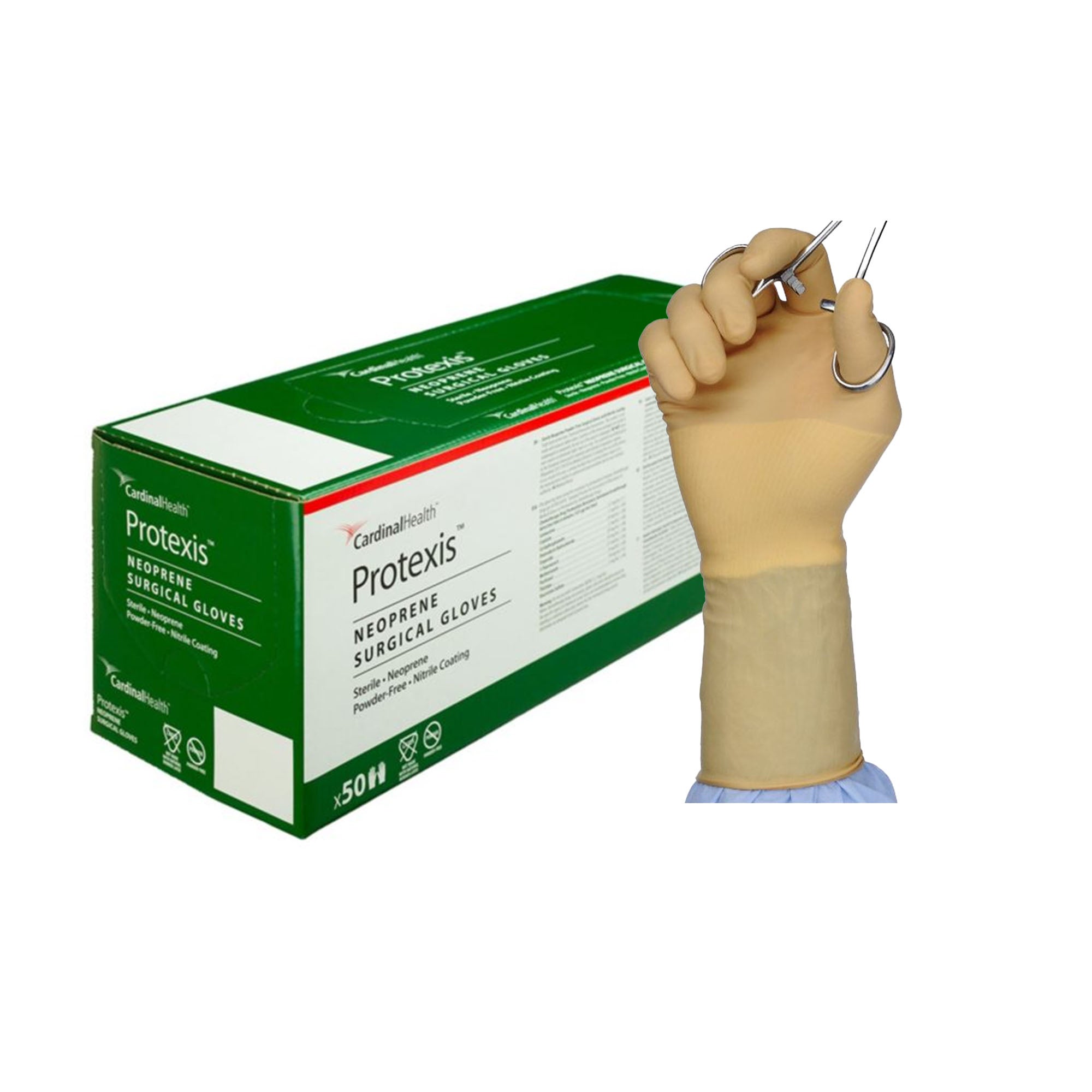 Protexis Neoprene with Nitrile Coating Surgical Glove, Size 6, Ivory MK 995377