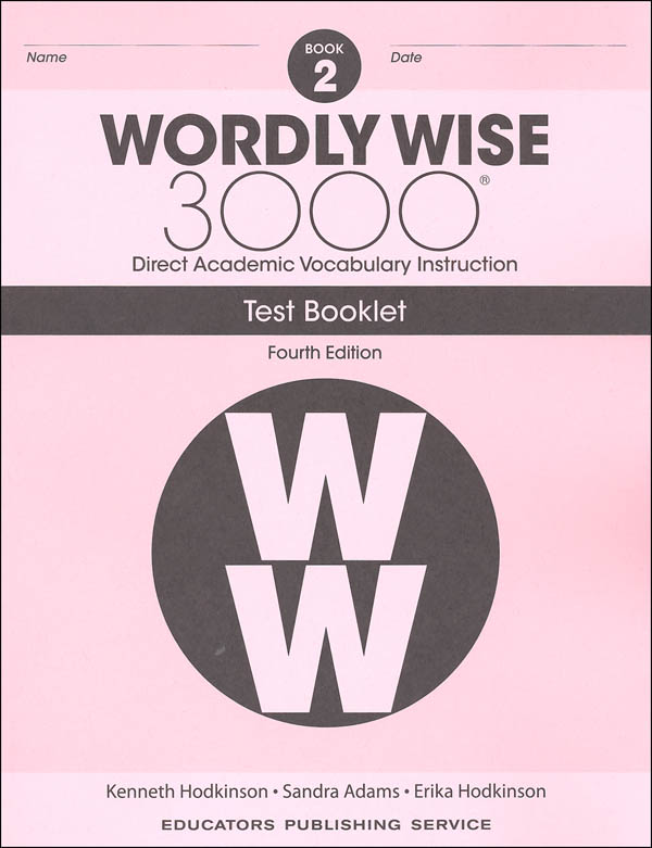 Wordly Wise 3000 Book 2 Tests (4th Edition; Homeschool  Edition)