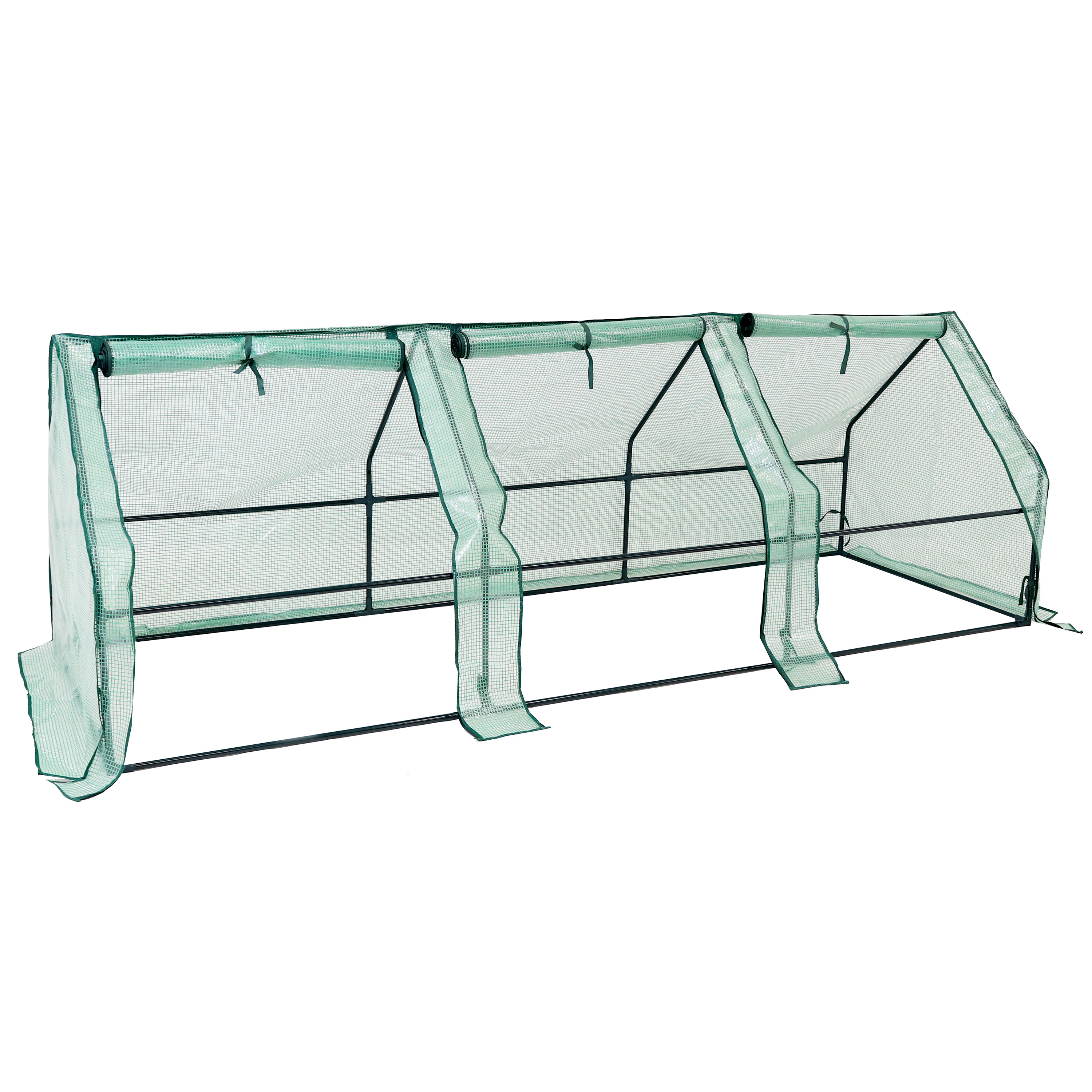 Sunnydaze Seedling Cloche Mini Greenhouse with Zippered Doors - Green