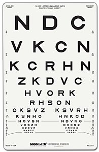 Eye Chart Good-Lite 10 Foot Distance Acuity Test MK 821059