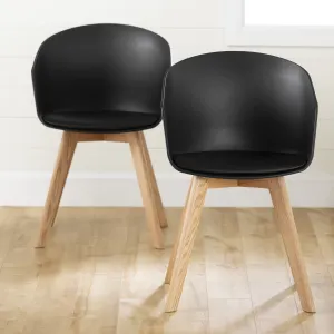 Dining Chair with Wooden Legs - Set of 2