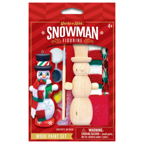 Mini Snowman Wood Ornament & Paint Kit