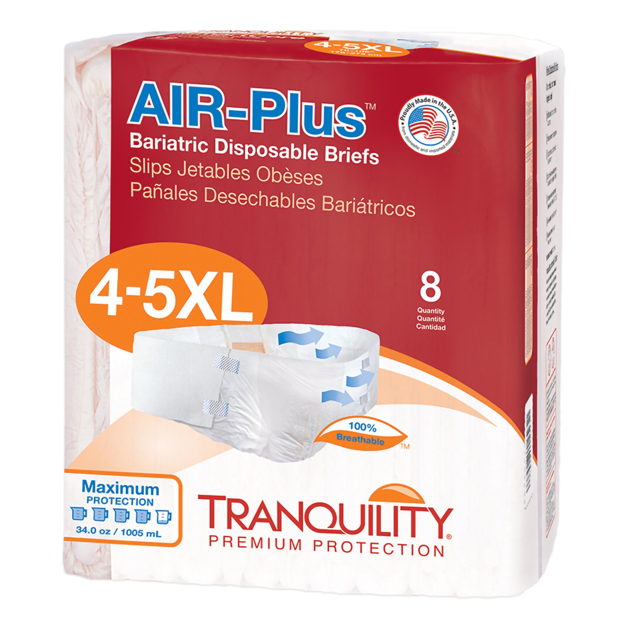 Tranquility AIR-Plus Maximum Protection Bariatric Incontinence Brief MK 763435