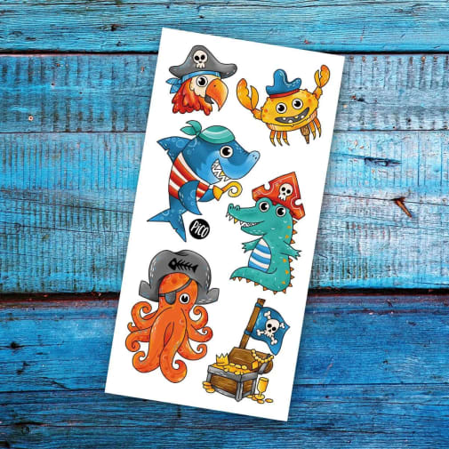 Alfred the Pirate Temporary Tattoos