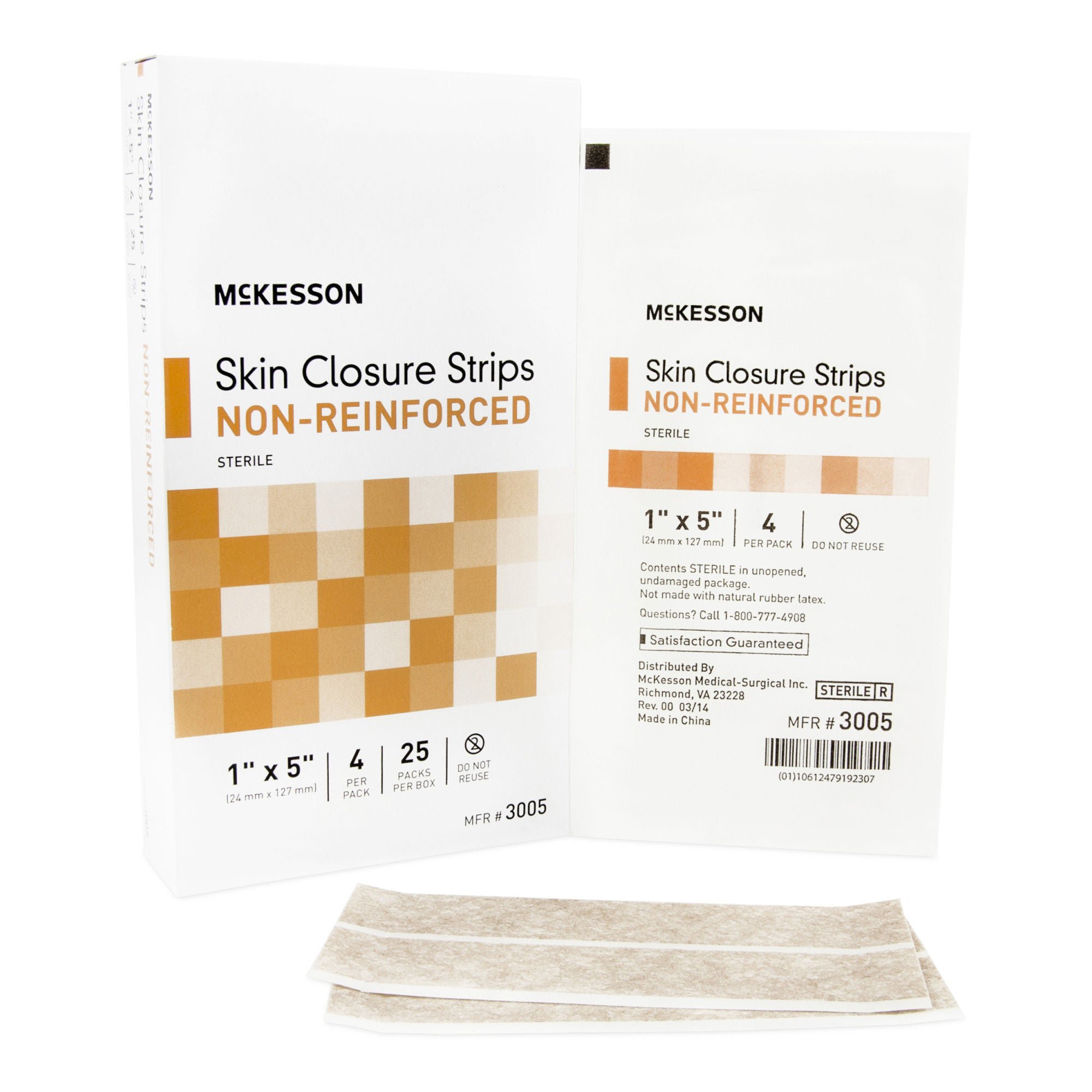 McKesson Nonreinforced Skin Closure Strip, 1 x 5 Inch MK 876304