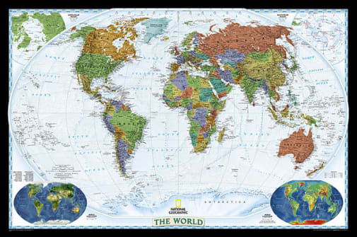 World Decorator Wall Map 46" x 30"