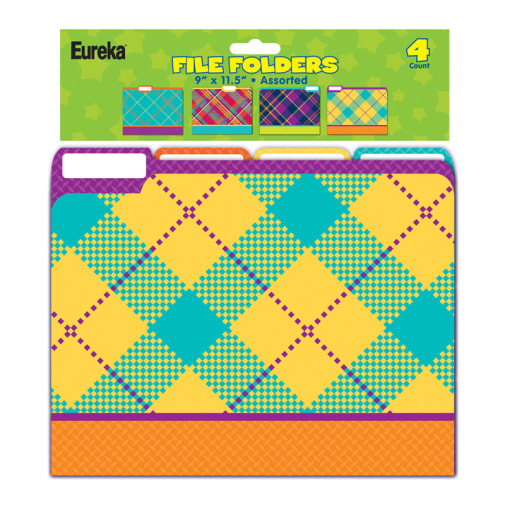 Plaid Attitude File Folders