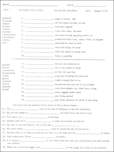 Building Our Lives Test