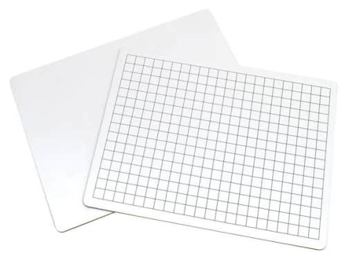 Math Whiteboard 2-sided (1/2" Grid/Plain) 9" x 12"