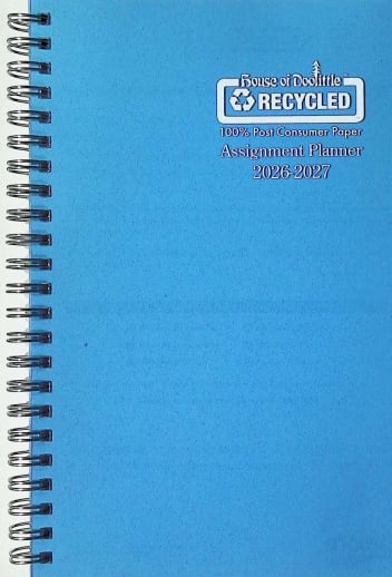 Student Assignment Planner Blue Vinyl August 2026 - August 2027