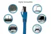CAT8 Shielded Ethernet Patch Cable, 40Gbps, Snagless, 3 ft, Blue