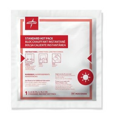 Instant Hot Pack Medline Medium Plastic / Sodium Acetate Disposable MK 1080942