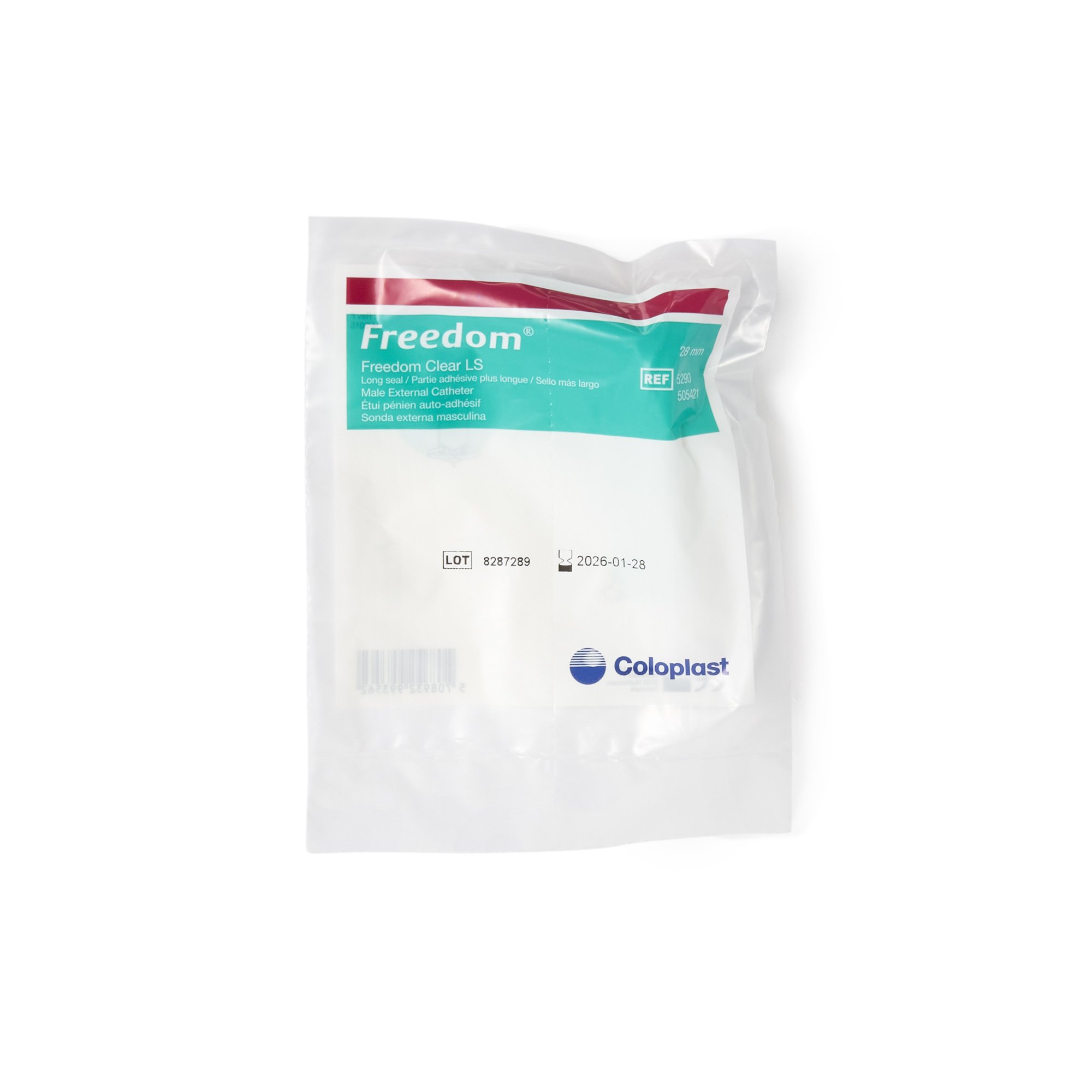 Freedom Clear LS Male External Catheter, Self-Adhesive Silicone Seal, 28mm, Medium MK 442023