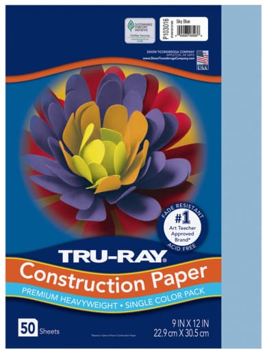 Construction Paper Fade-Resistant 9" x 12" Sky Blue