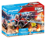 Playmobil Stunt Show Motocross With Fiery Wall Toy Set - Includes Figure, Motorcycle & Breakthrough Wall