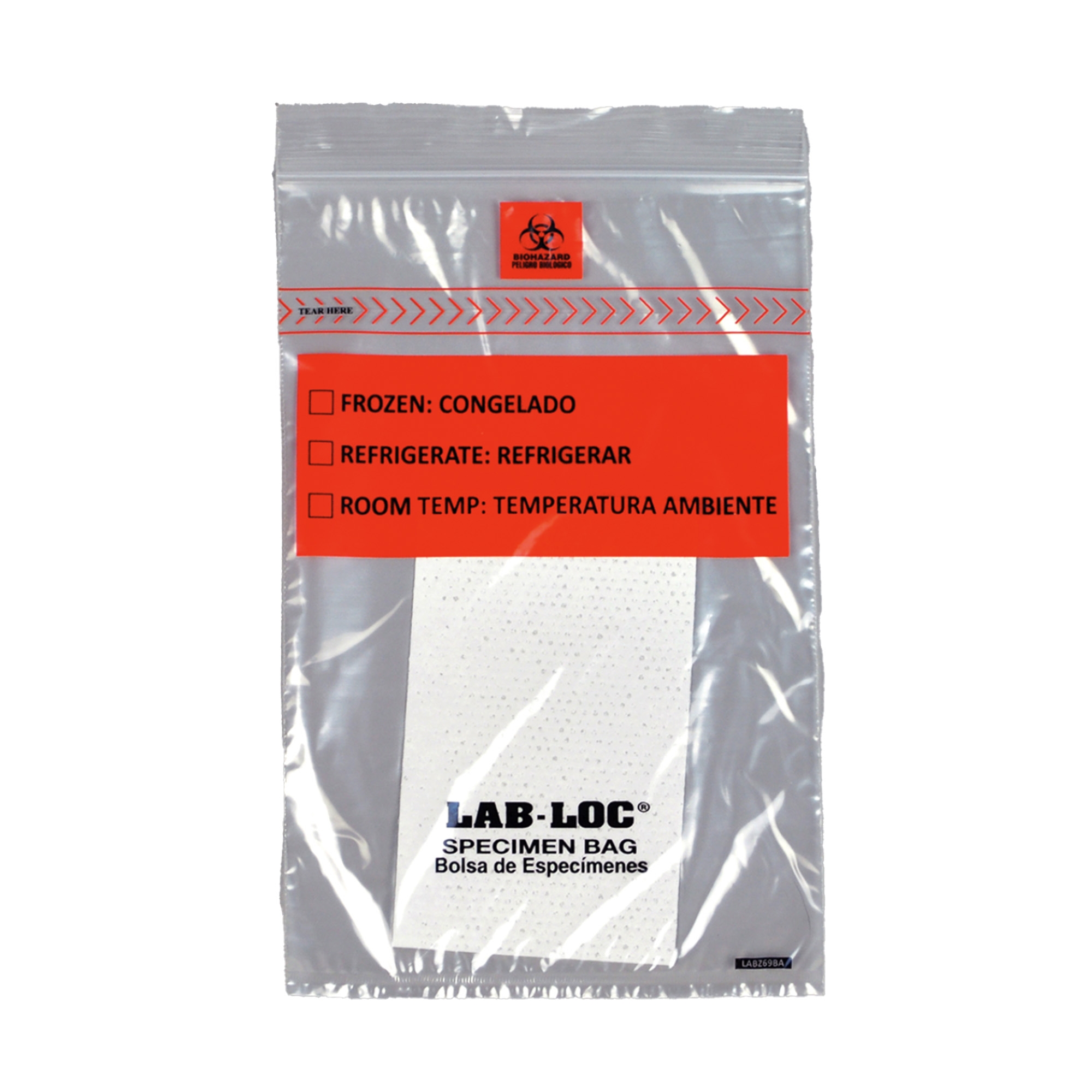 Lab-Loc Specimen Transport Bag, Document Pouch, Absorbent Pad, Zip Close, 6 x 9 MK 978542
