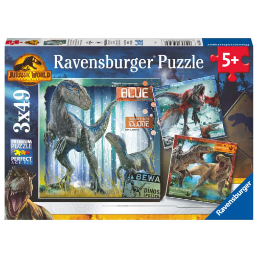 Jurassic Park - Jurassic World Domination: 3 Puzzles (49 Piece each)