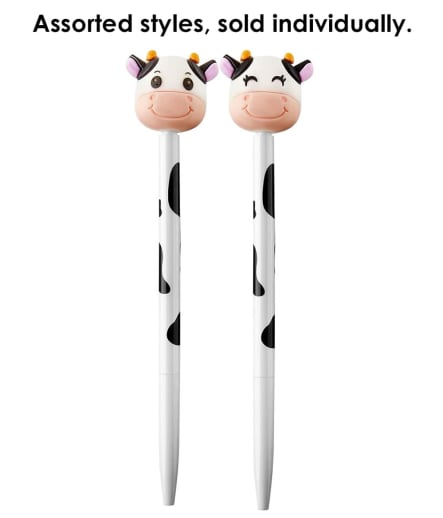 Cow Retractable Gel Pen (black ink; assorted style)
