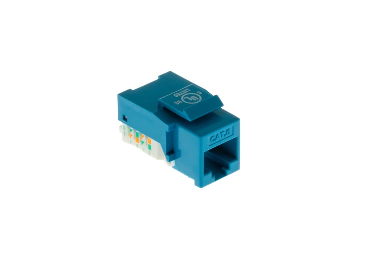 Cat6 Tool Less RJ45 Keystone Jack, Blue
