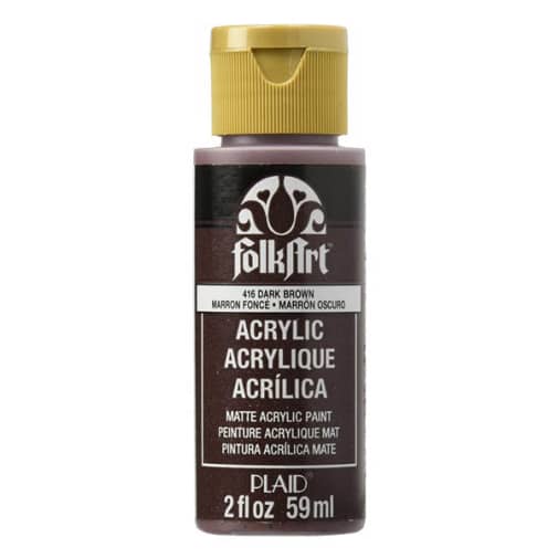 Folkart Color Acrylic Paint Dark Brown - 2 oz