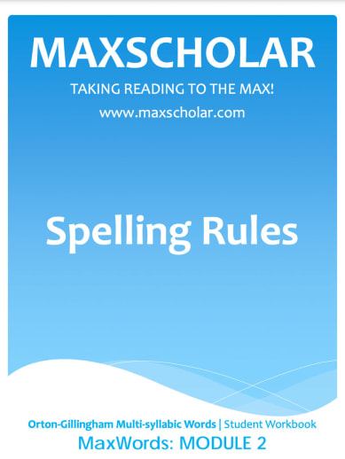 MaxScholar Spelling Rules Workbook