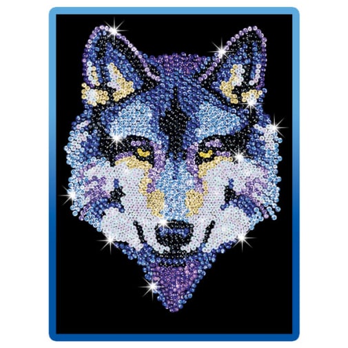 Sequin Art Blue Wolf