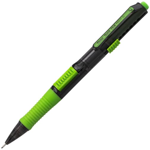 Quick Click Pop Mechanical Pencil, 0.7mm-Black Barrel with Lime Green Trim