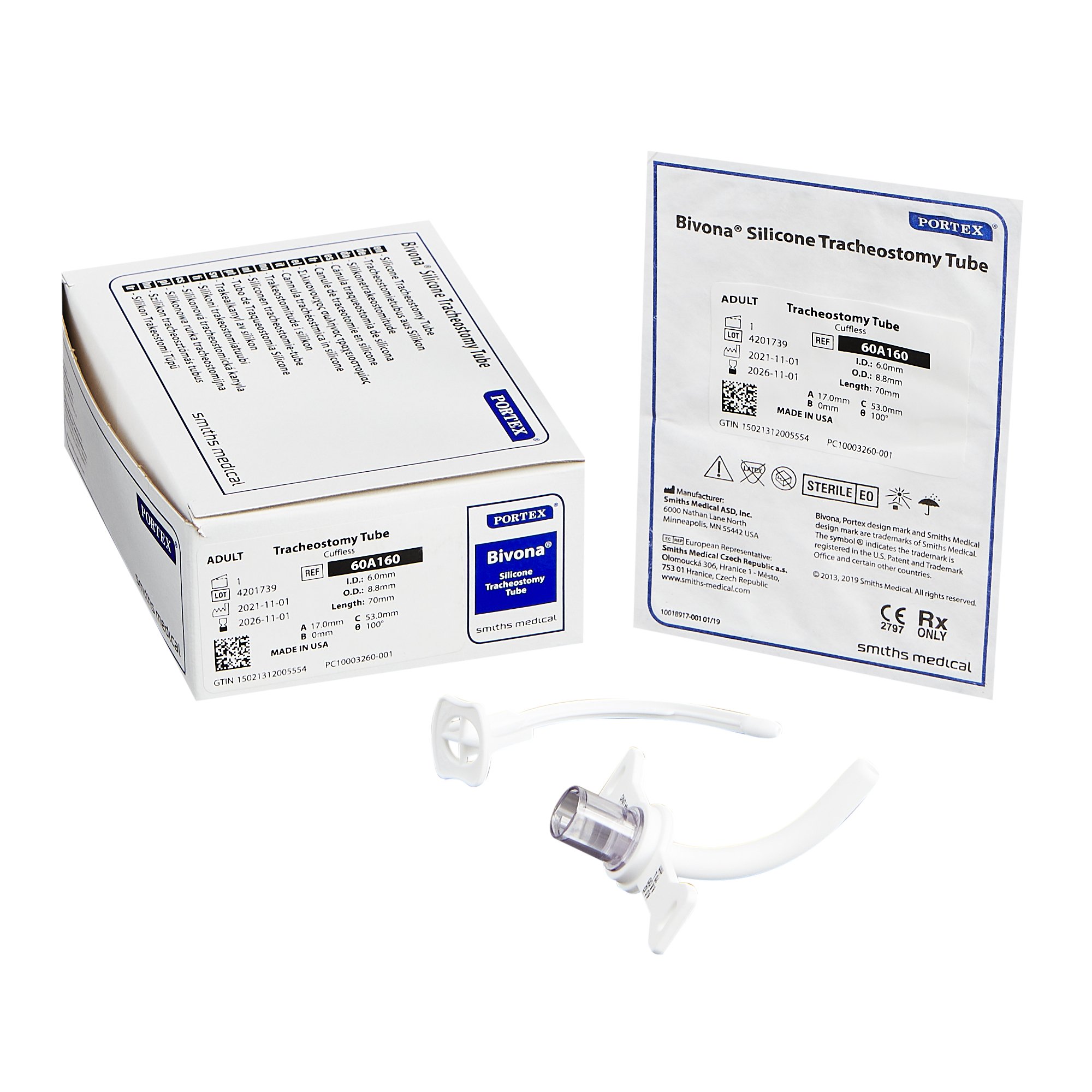 Bivona Tracheostomy Tube, Uncuffed, Size 6.7 MK 468379