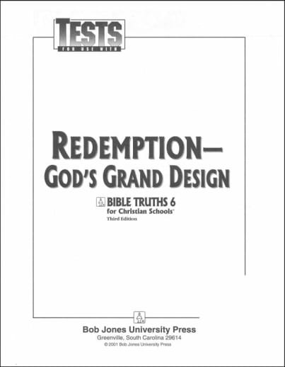 BJU Press Bible Truths 6 Tests 3rd Edition