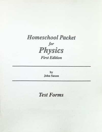Saxon Physics Consumable Tests