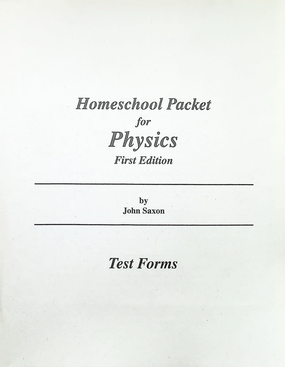 Saxon Physics Consumable Tests