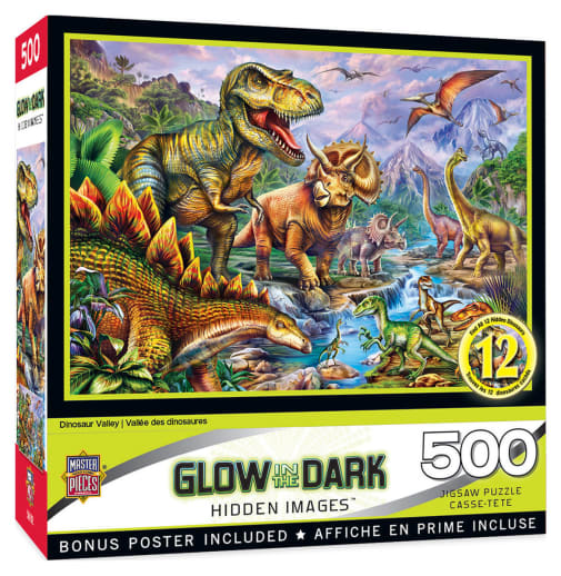 Hidden Image Glow in the Dark - Dinosaur Valley Puzzle (500 piece)
