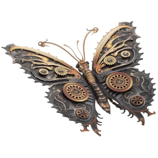 Steampunk Butterfly - Color (Metal Earth 3D Laser Cut Model)