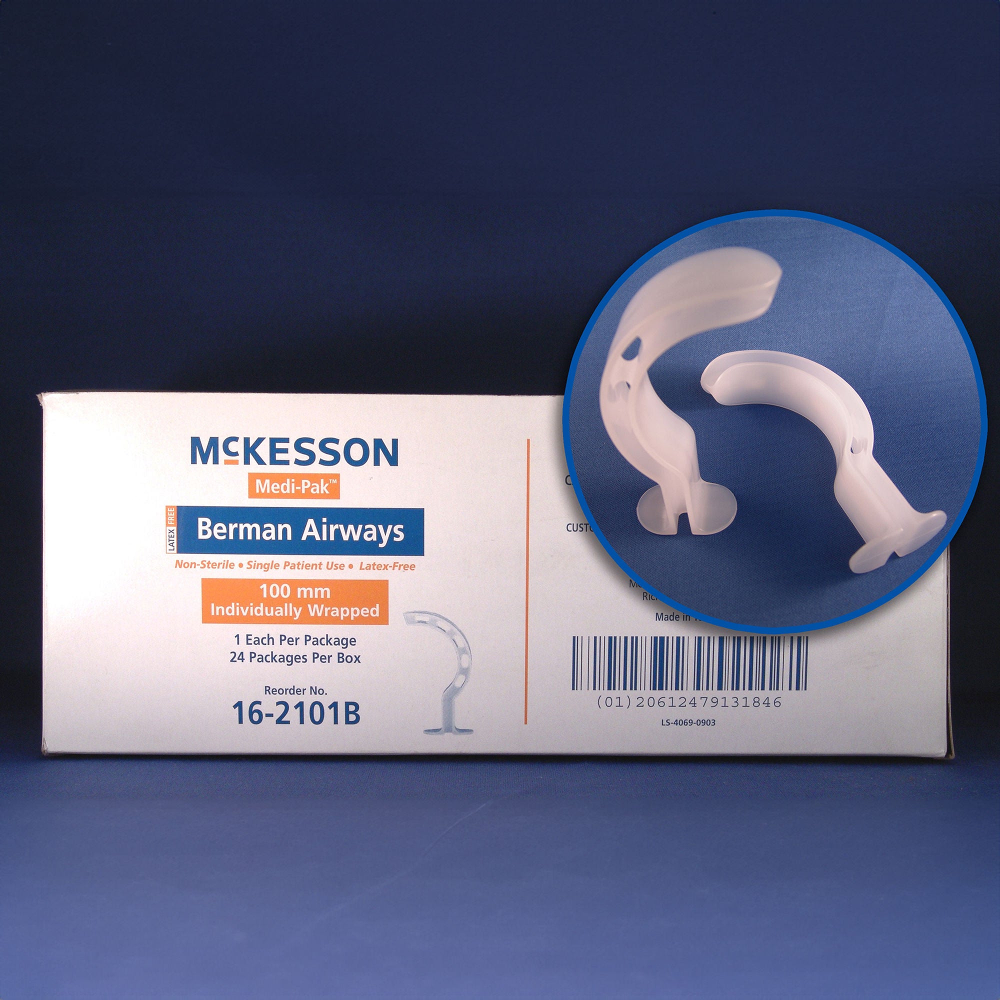 McKesson Berman Oropharyngeal Airway, Size 5, 100 mm Length, ISO 10 MK 485072