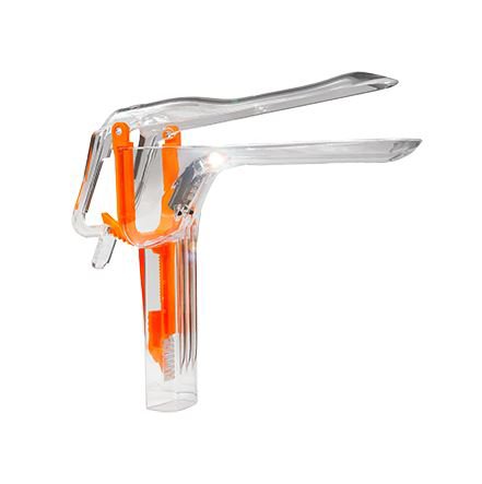 Vaginal Speculum ER-SPEC Pederson Sterile Office Grade Acrylic Medium Double Blade Duckbill Disposable Built-In Light Source MK 1217251